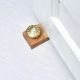 Round White & Golden Pattern Ceramic Wooden Door Stopper